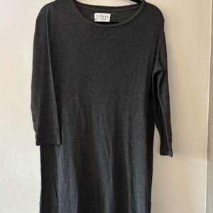 Anthropologie Black Long Sleeve Ribbed Dress